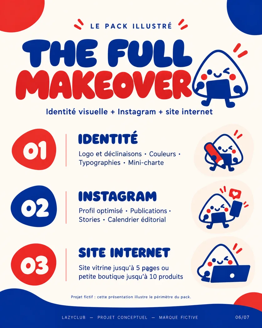 Le pack illustré The Full Makeover : identité, Instagram et site internet