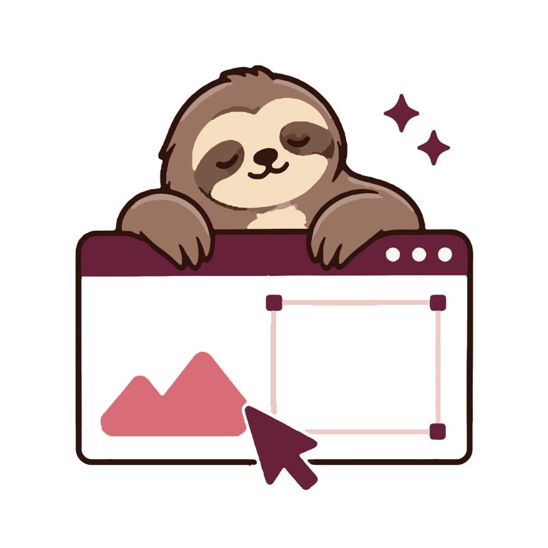 Le paresseux LAZYCLUB penché sur une fenêtre de site web